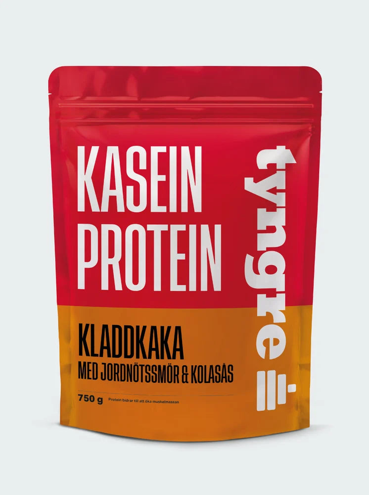 Kasein Kladdkaka med jordnötssmör och kolasås